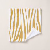 Modèle de zèbre jaune et blanc moutarde (Gant de toilette)