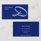 Modèle décoré d'un monogramme de carte de visite (Devant / Derrière)