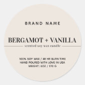 Modèle d'emballage étiquette de bougie moderne (Devant)