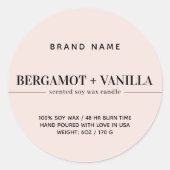 Modèle d'emballage étiquette de bougie moderne (Devant)