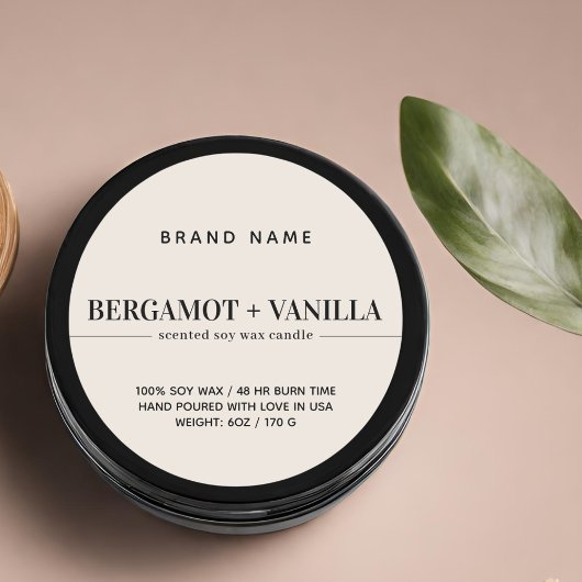 Modèle d'emballage étiquette de bougie moderne