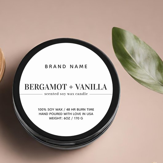 Modèle d'emballage étiquette de bougie moderne