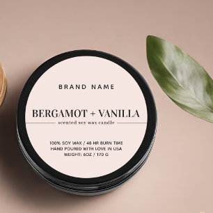 Modèle d'emballage étiquette de bougie moderne