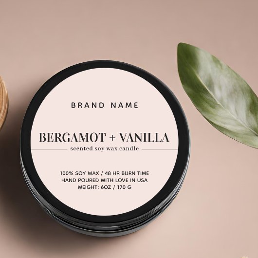 Modèle d'emballage étiquette de bougie moderne