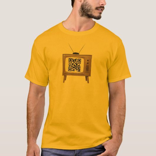 Modèle démodé de T-shirt du code TV de QR (Devant)
