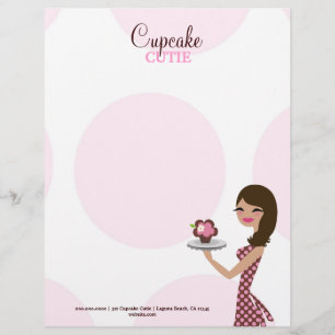 Modèle D'en-tête De Lettre 311-Candie la brune de Cutie de petit gâteau