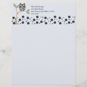 Modèle D'en-tête De Lettre Blue Owl Baby