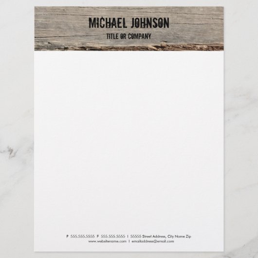 Modèle D'en-tête De Lettre Bois rustique moderne (Devant)