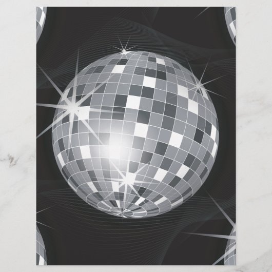 Modèle D'en-tête De Lettre boule disco argent (Devant)