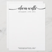 Modèle D'en-tête De Lettre Calligraphie manuscrite Typographie de script (Devant / Derrière)