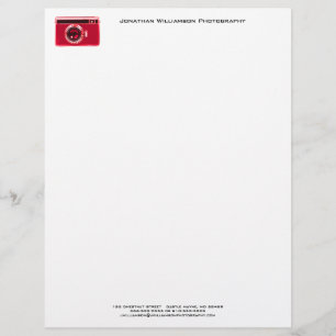 Modèle D'en-tête De Lettre Caméra rouge Photographie en-tête commercial