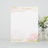 Modèle D'en-tête De Lettre Chic Peony Cosmetology (Debout devant)