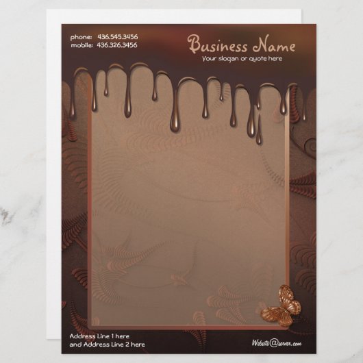 Modèle D'en-tête De Lettre Chocolat doux (Devant / Derrière)