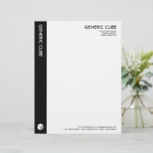 Modèle D'en-tête De Lettre Cube générique - Noir (Debout devant)