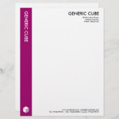 Modèle D'en-tête De Lettre Cube Générique - Rouge Regal (Devant / Derrière)