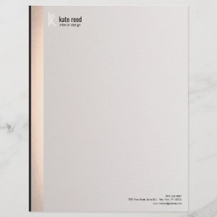 Modèle D'en-tête De Lettre Élégant Monogramme moderne FAUX Argent rayé