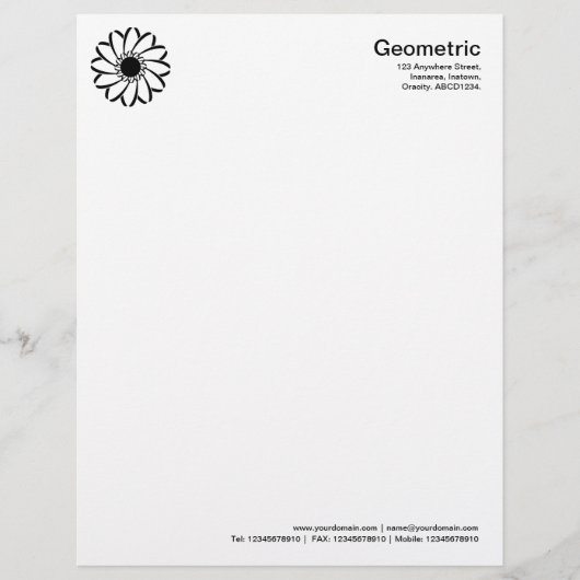 Modèle D'en-tête De Lettre Fleur géométrique (Devant)