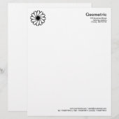 Modèle D'en-tête De Lettre Fleur géométrique (Devant / Derrière)