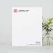 Modèle D'en-tête De Lettre Fleur - Géranium rose (Debout devant)