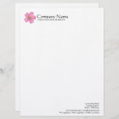 Modèle D'en-tête De Lettre Fleur - Géranium rose (Devant / Derrière)