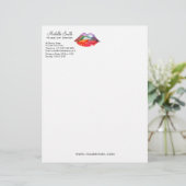 Modèle D'en-tête De Lettre Gras Rainbow Lips Aquarelle Dessin maquillage beau (Debout devant)