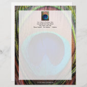 Modèle D'en-tête De Lettre Gros plan de l'oeil du paon (Devant / Derrière)