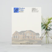 Modèle D'en-tête De Lettre Immobiliers faits sur commande stationnaires (Debout devant)