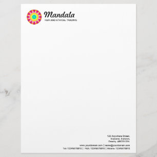 Modèle D'en-tête De Lettre Kaleidoscopic Mandala 015