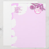 Modèle D'en-tête De Lettre Lavande en-tête de monogramme et framboise (Devant / Derrière)