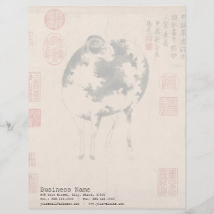 Modèle D'en-tête De Lettre LETTRE Zodiaque ANNÉE lunaire DE LA CHÈVRE DE BROS