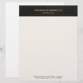 Modèle D'en-tête De Lettre Linge noir traditionnel professionnel (Devant / Derrière)