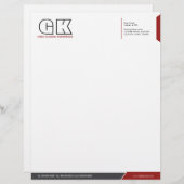 Modèle D'en-tête De Lettre Modèle professionnel gris foncé et rouge (Devant / Derrière)