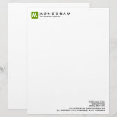 Modèle D'en-tête De Lettre Monogramme Carré arrondi - Avocado (Devant / Derrière)