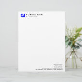 Modèle D'en-tête De Lettre Monogramme Carré arrondi - Bleu (Debout devant)