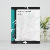 Modèle D'en-tête De Lettre oiseau à silhouette (Debout devant)