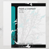 Modèle D'en-tête De Lettre oiseaux silhouettes (Devant / Derrière)