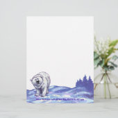 Modèle D'en-tête De Lettre Papeterie d'ours blanc (Debout devant)