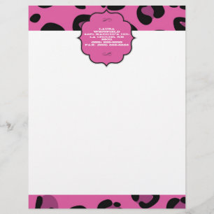 Modèle D'en-tête De Lettre Papier en-tête Léopard Rose