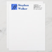 Modèle D'en-tête De Lettre Papier fait sur commande de résumé (Devant / Derrière)