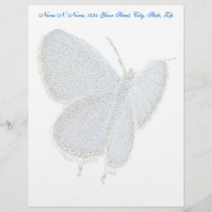 Modèle D'en-tête De Lettre Papillon bleu à queue orientale