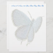 Modèle D'en-tête De Lettre Papillon bleu à queue orientale (Devant / Derrière)