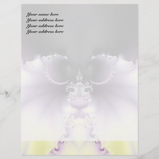 Modèle D'en-tête De Lettre Papillon pourpre (Devant)