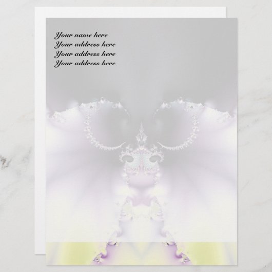 Modèle D'en-tête De Lettre Papillon pourpre (Devant / Derrière)