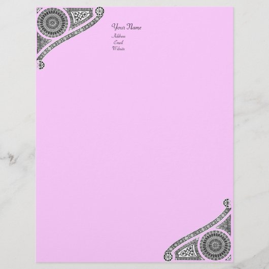 Modèle D'en-tête De Lettre RENAISSANCE, violet rose (Devant)