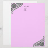 Modèle D'en-tête De Lettre RENAISSANCE, violet rose (Devant / Derrière)
