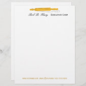 Modèle D'en-tête De Lettre Restaurant gastronome délicieux de chef de cuisine (Devant / Derrière)