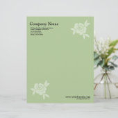 Modèle D'en-tête De Lettre Rose élégant - Vert (Debout devant)