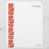 Modèle D'en-tête De Lettre Rose frais de fraise (Devant / Derrière)