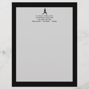 Modèle D'en-tête De Lettre Silhouette de pose de yoga de guerrier
