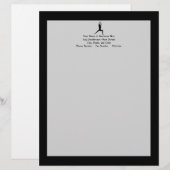 Modèle D'en-tête De Lettre Silhouette de pose de yoga de guerrier (Devant / Derrière)